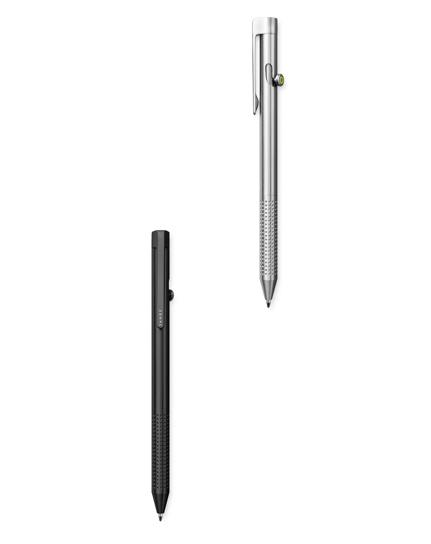 Two Kent bolt-action pens side-by-side.