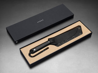 The Hells Canyon fixed blade knife in its box.