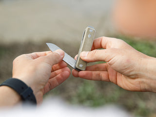 The Ellis EDC multitool pocket knife being opened. 