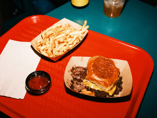 A Burger She Wrote smash burger & fries in Los Angeles, California.