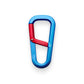 The Hardin forged EDC keychain carabiner in cerulean and red color.