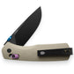 The Carter EDC slide lock folding pocket knife in coyote tan.