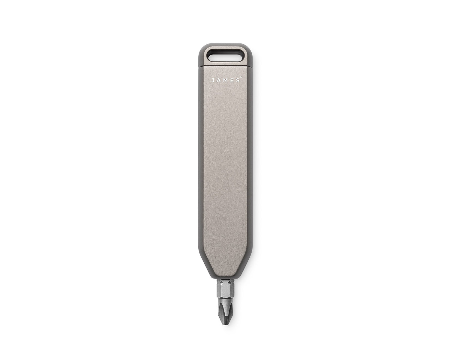 The Warrick EDC screwdriver bit driver in coyote tan open vertically orientated.