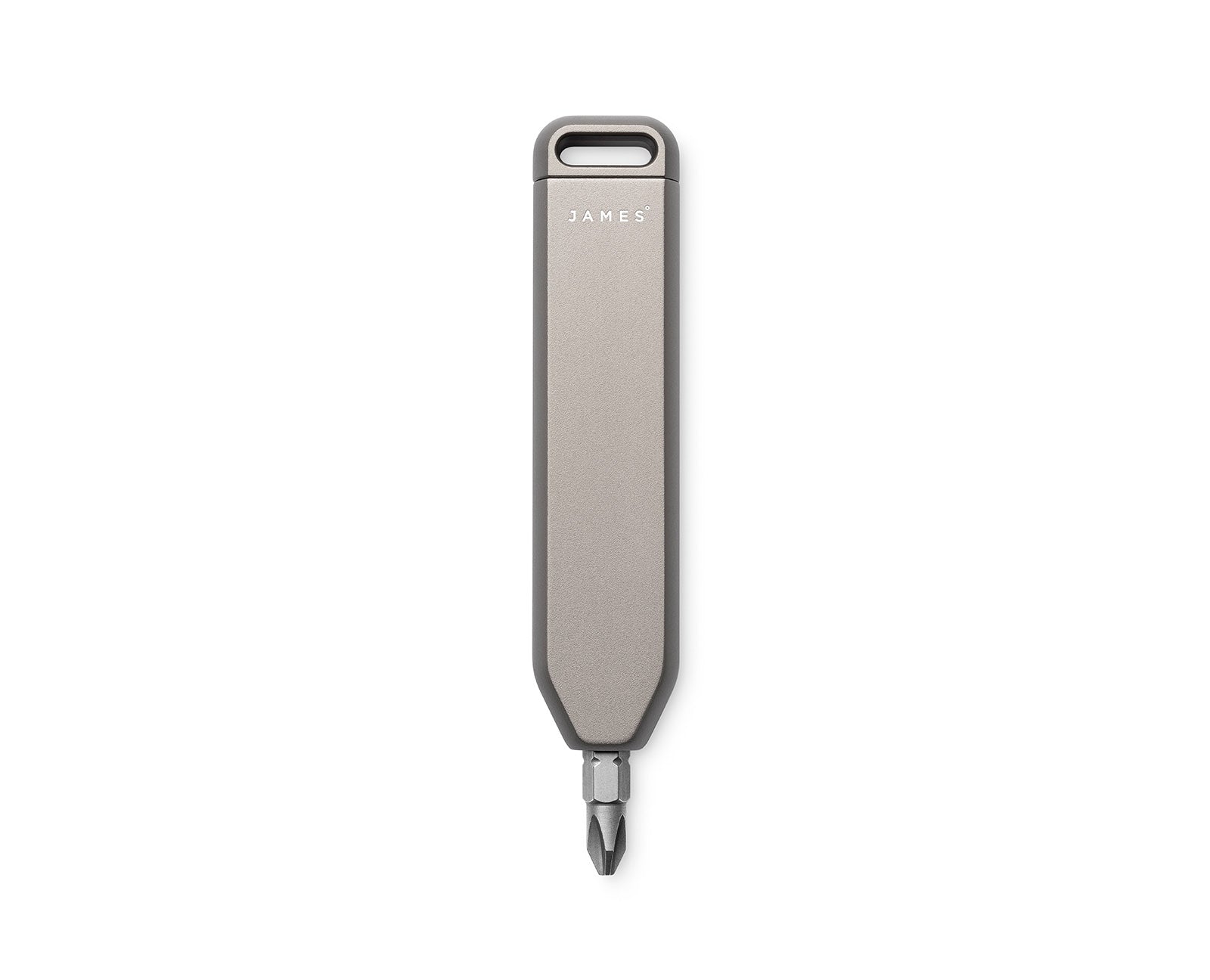 The Warrick EDC screwdriver bit driver in coyote tan open vertically orientated.