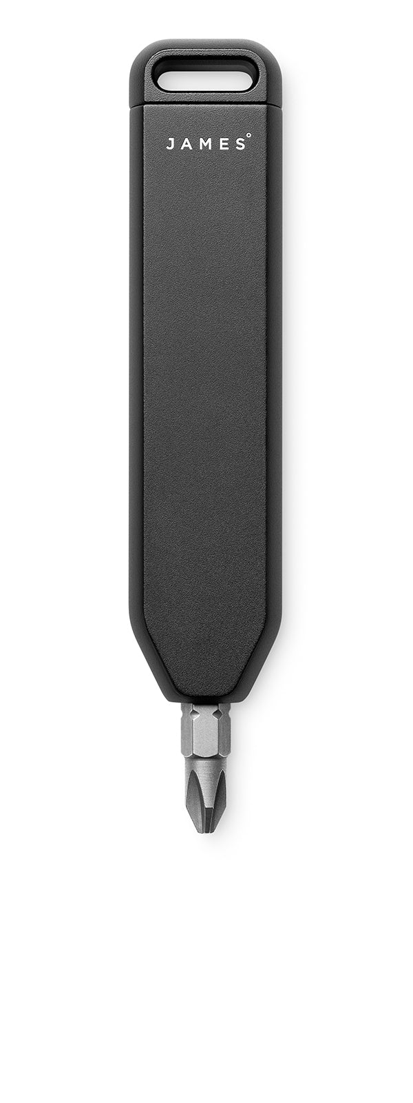 The Warrick EDC screwdriver bit driver in black vertically orientated. 