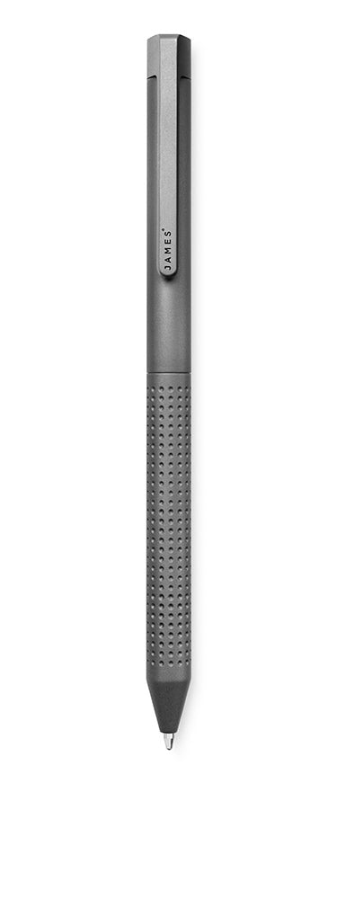 The titanium Bolen EDC twist pen on a white background.