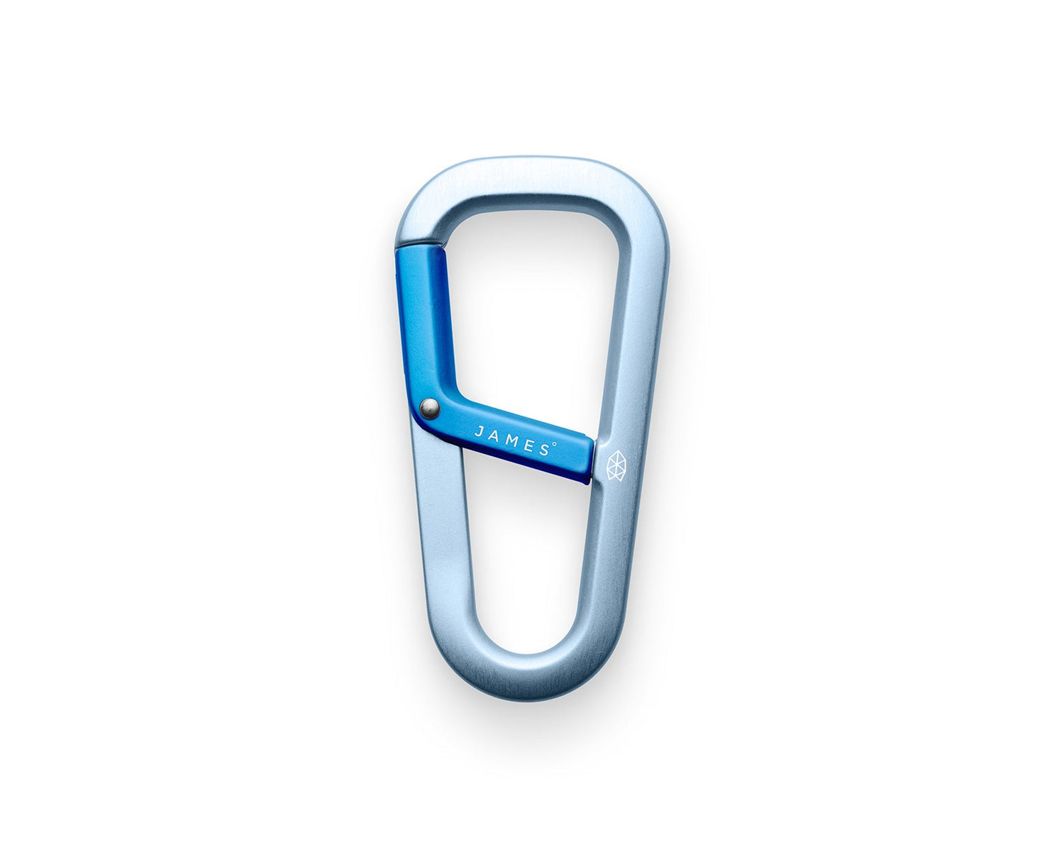 The Hardin keychain carabiner in sea wave and tidal blue.