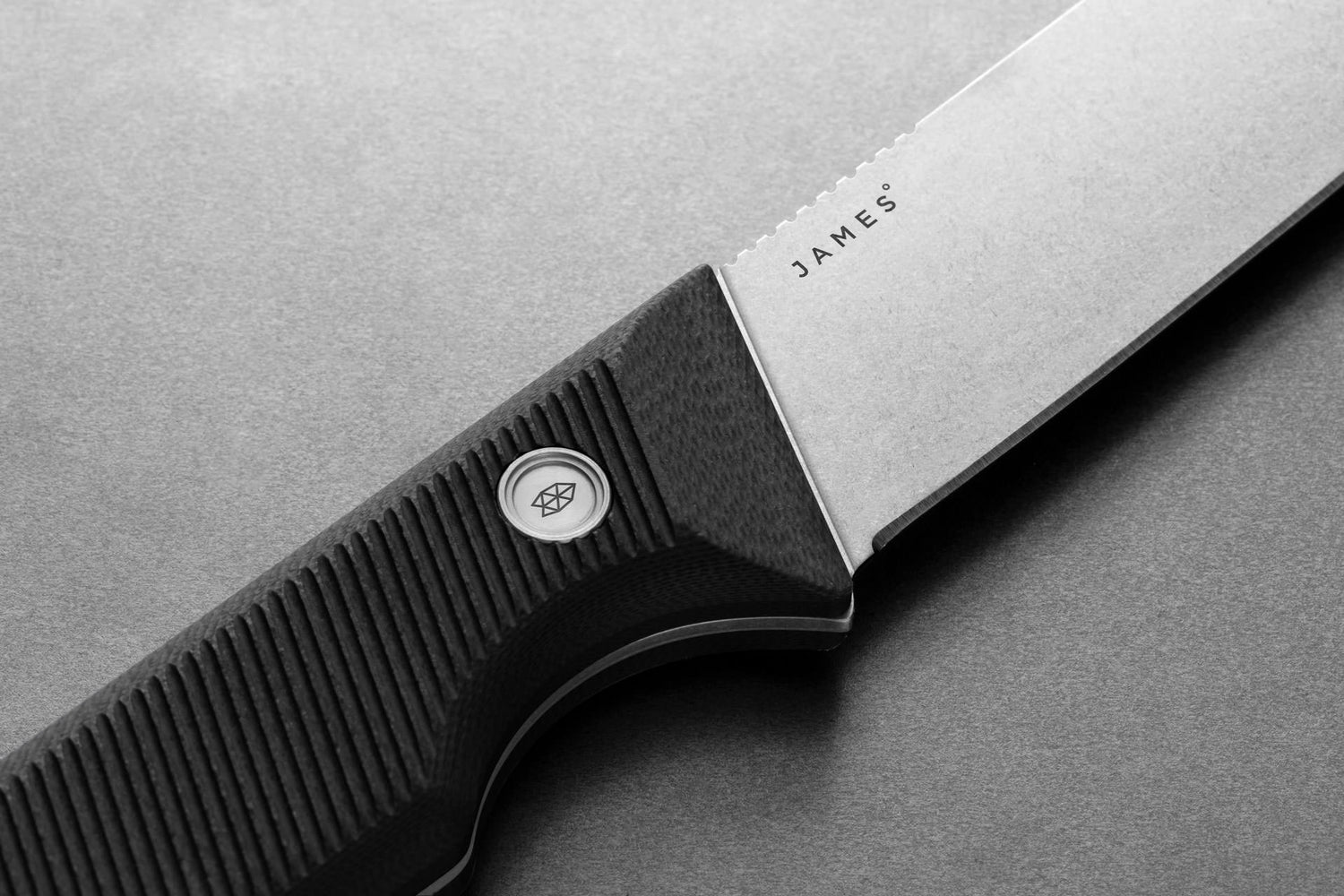 The hardware of The Humboldt fillet knife in black