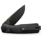 The Carter EDC pocket knife with a black blade and black handle.