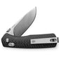 The Carter EDC pocket knife with a stainless blade and carbon fiber handle.