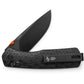 The Carter EDC pocket knife with a black blade and Carryology patterned handle.