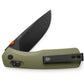 The Carter EDC pocket knife with a black blade and OD green handle.