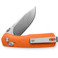 The Carter EDC pocket knife with a stainless blade and orange handle.