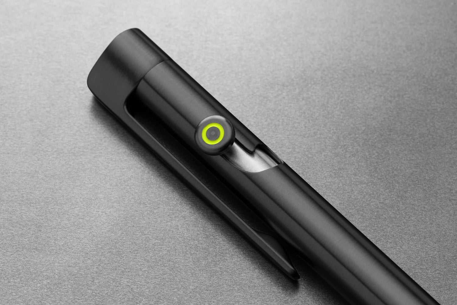 The bolt of the Kent bolt-action pen on a steel surface.
