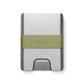 The Lowe minimalist card holder wallet in silver and grove.