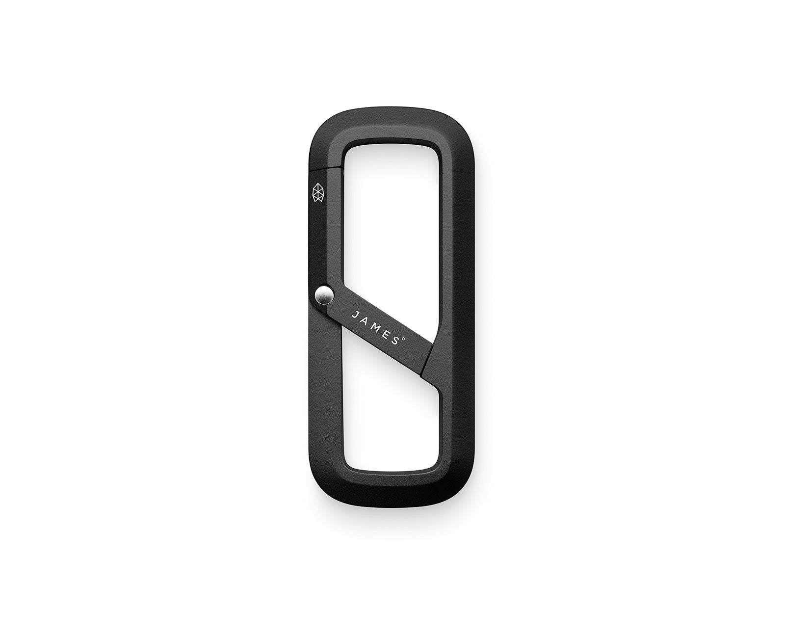 The Madison keychain carabiner in black.
