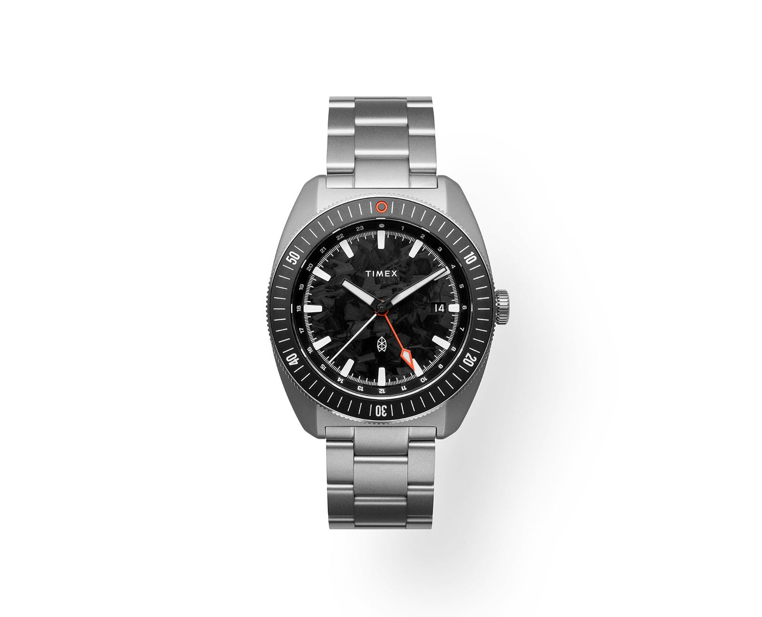 The James x Timex Automatic GMT watch.