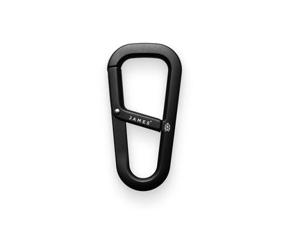 The Hardin keychain carabiner in black.