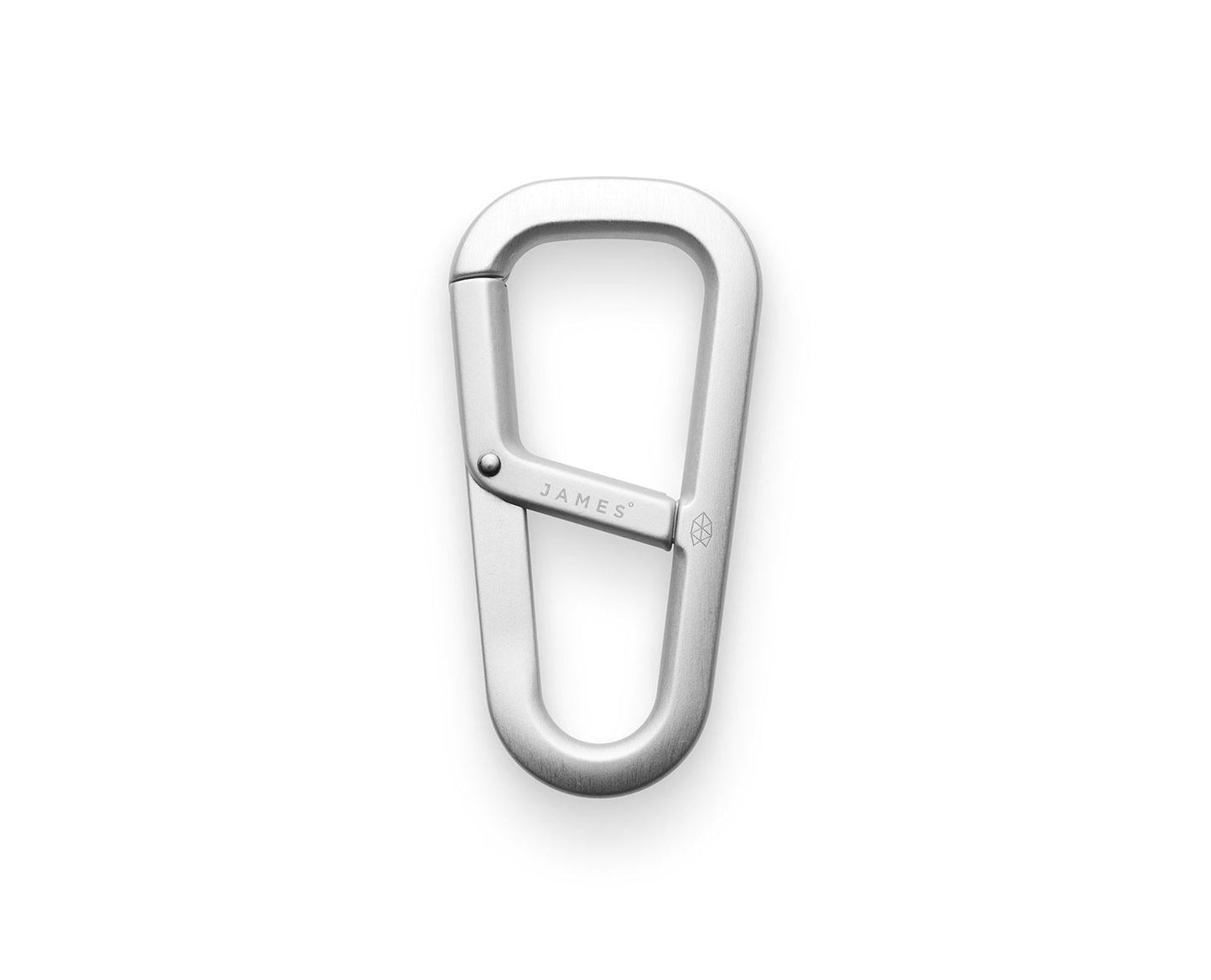 The Hardin keychain carabiner in silver.