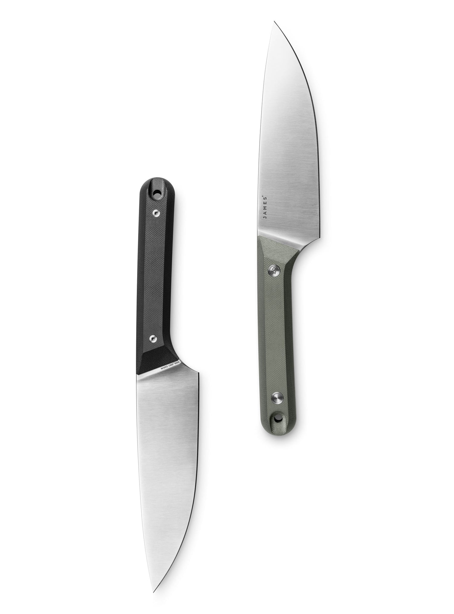 Two of the Hells Canyon fixed blade knives side by side.