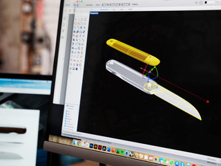 The Pike  classic gentlemen's slip joint folding being designed on the computer. 