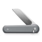 The made in the USA Wells EDC button lock flipper folding pocket knife with a Magnacut blade in raw aluminum.