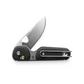 The Redstone EDC pocket knife with a slide lock in black and stainless steel.