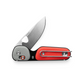 The Redstone EDC pocket knife with a slide lock in primer gray and red.