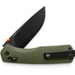 The Carter EDC folding slide lock pocket knife with OD green and orange accent case and black blade.