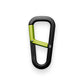 The Hardin EDC keychain carabiner in black and electric moss.